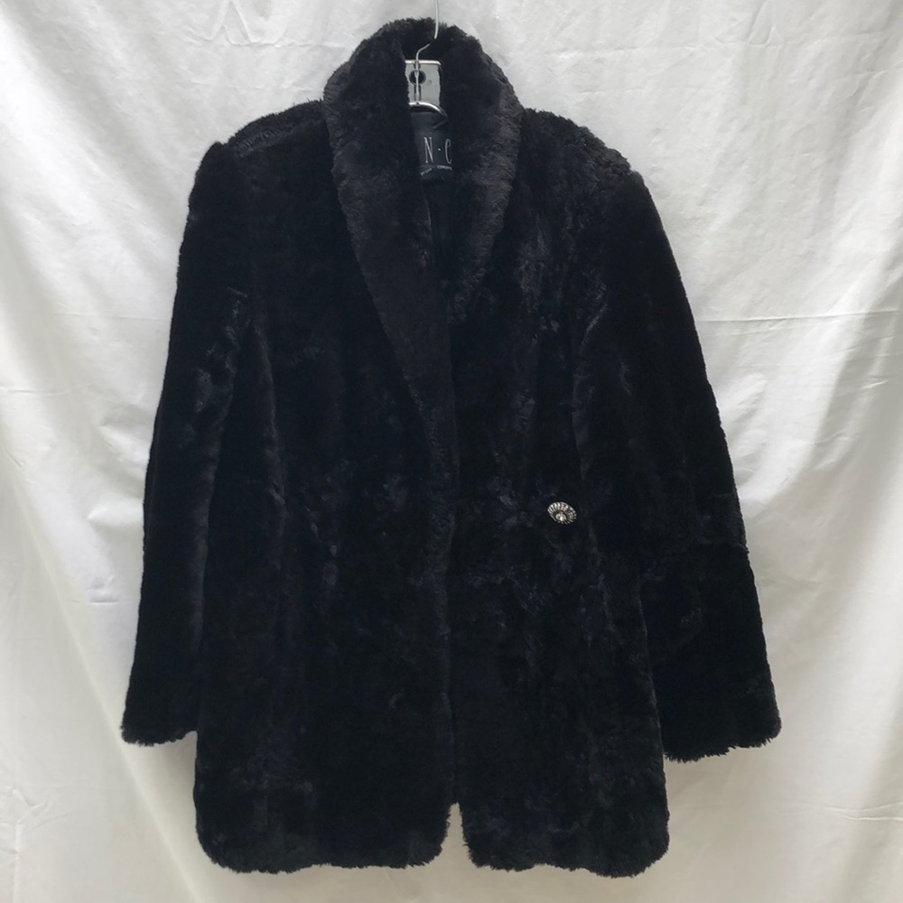 INC Black Faux Fur Coat - Picture 3 of 6